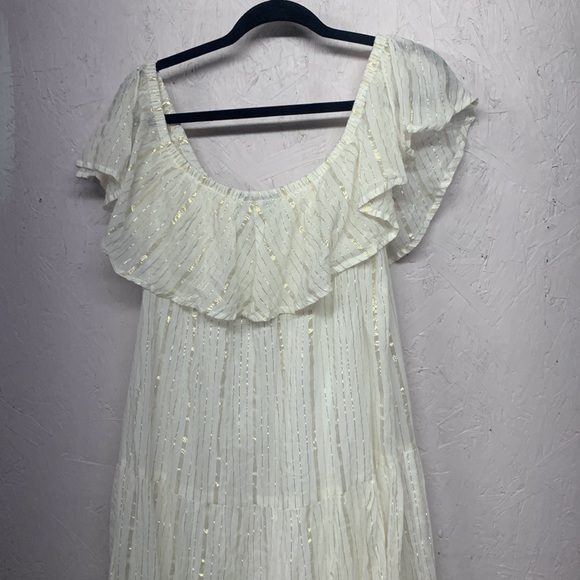 Ashley Stewart  Lurex Stripe Off Shoulder Maxi - Picture 9 of 10